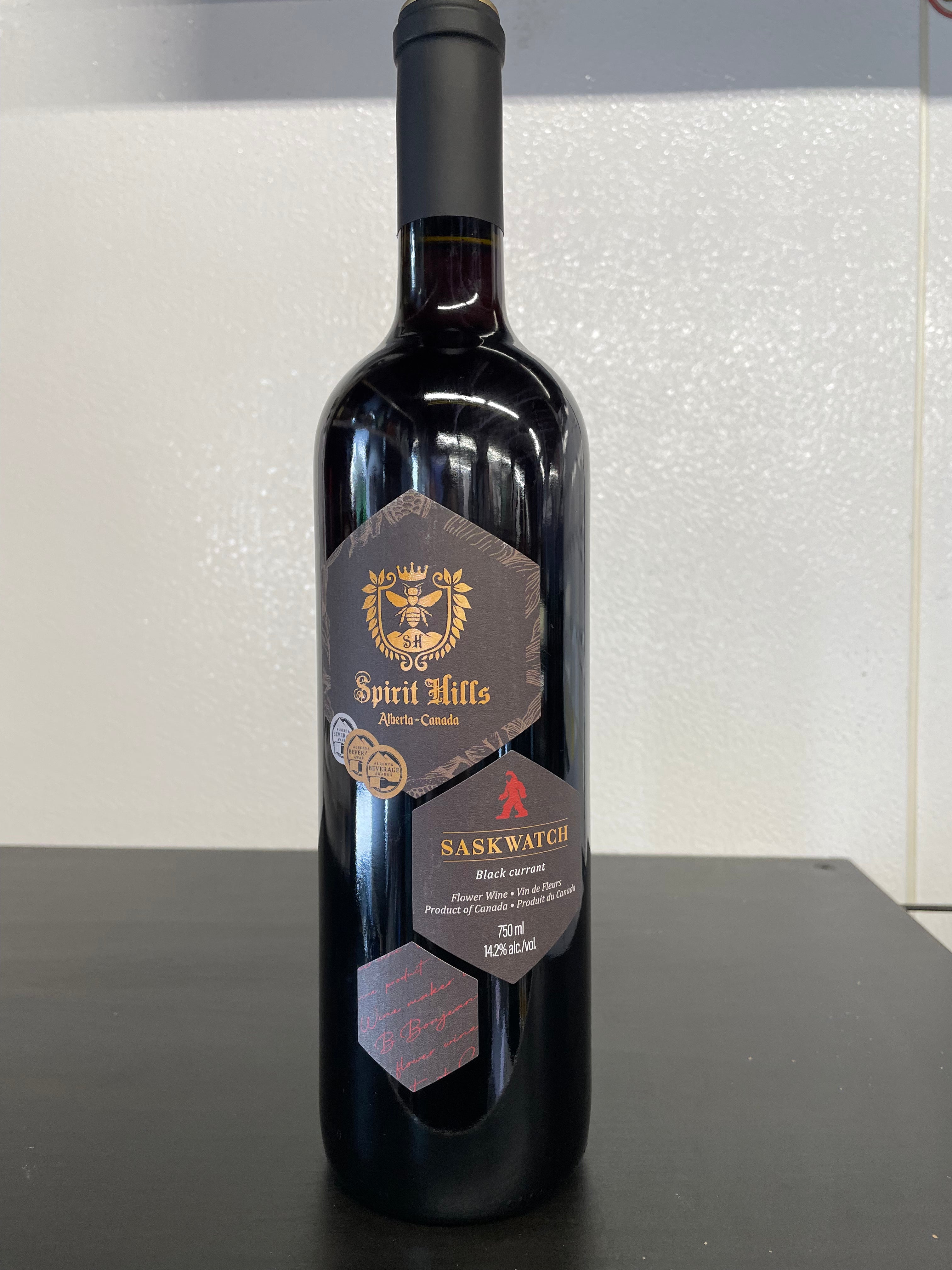 SPIRIT HILLS SASKWATCH BLACK CURRANT MEAD WINE 750ML